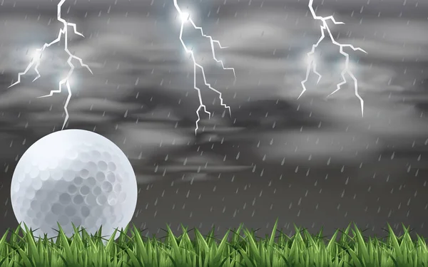 Golf Sul Campo Illustrazione — Vettoriale Stock
