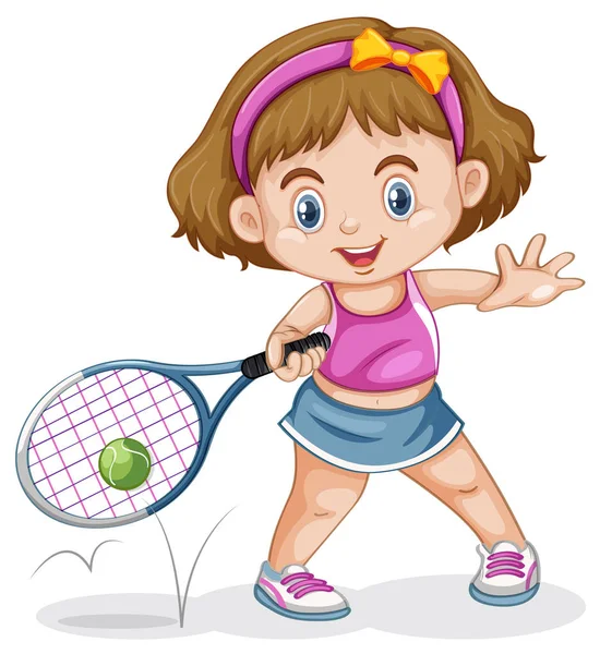 Una jugadora de tenis — Vector de stock