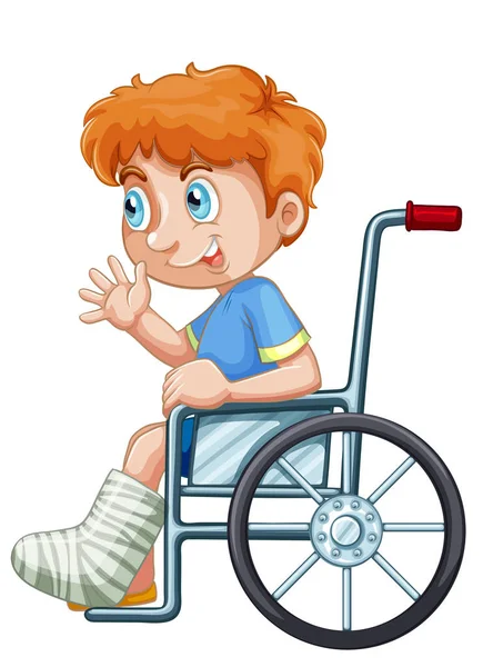A boy on wheelchair — Stock Vector