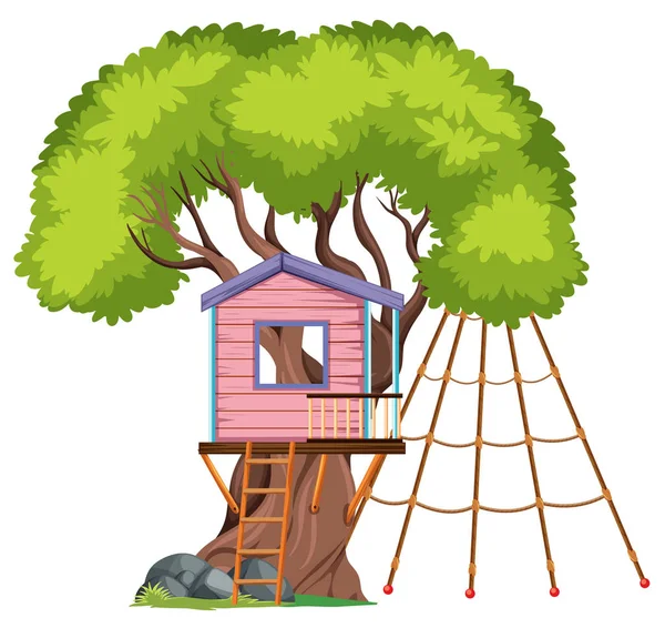 Isolated tree house on white background — Stock Vector