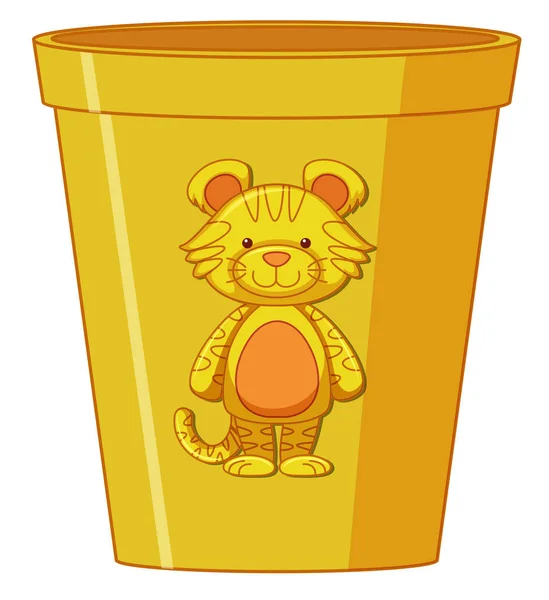 Желтая пластиковая чашка — стоковый вектор