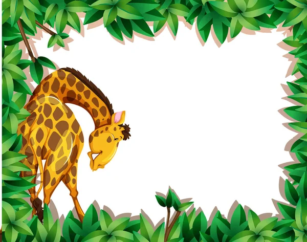 Eine Giraffe an der Grenze zur Natur — Stockvektor