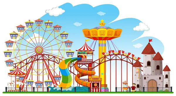 Theme park background scene — Stock Vector