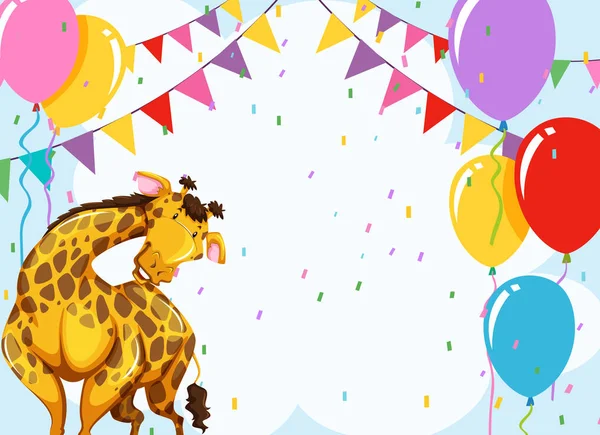 Fun giraffe party scene — Stock Vector