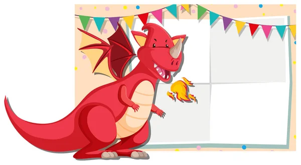 Un estandarte de dragón rojo — Archivo Imágenes Vectoriales