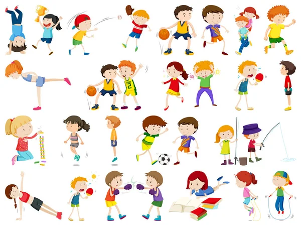 Set of active people — Stock Vector