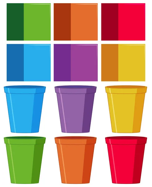 Ensemble de tasse colorée — Image vectorielle