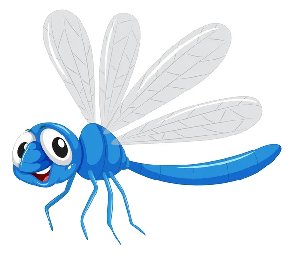 Um personagem libélula azul — Vetor de Stock