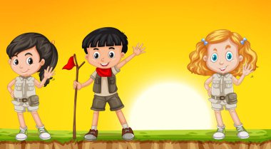 Doğada hiking çocuk