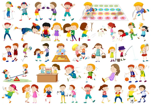 Conjunto de carácter de niños — Vector de stock