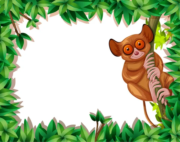 Μια πιό tarsier στο πλαίσιο της φύσης — Διανυσματικό Αρχείο