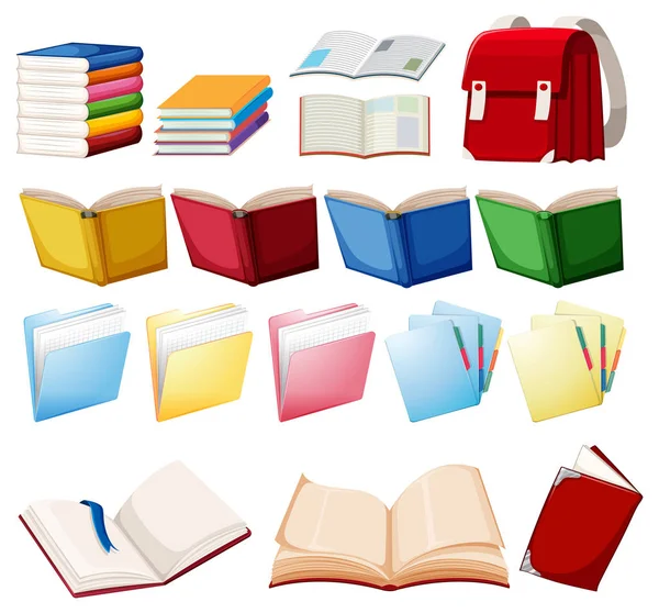 Set di oggetti libro — Vettoriale Stock