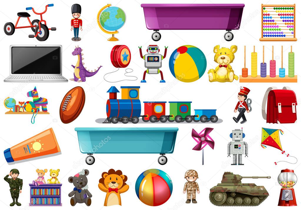 Set of children toys