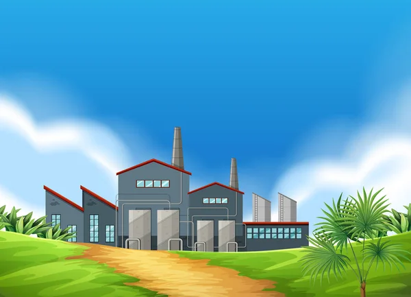 自然中的工厂场景 — 图库矢量图片