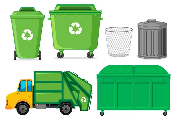 Set of waste container — Stock Vector