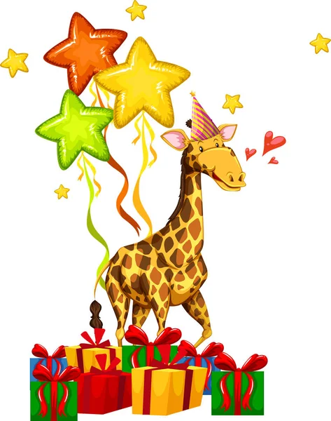 Happy party giraffe concept — Stock Vector