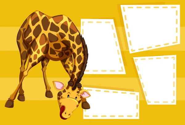 Eine Giraffe auf Blankoschein — Stockvektor