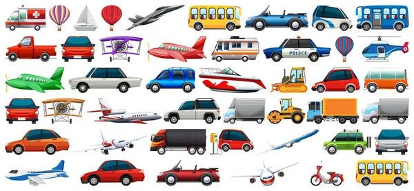 Ensemble de véhicules de transport — Image vectorielle