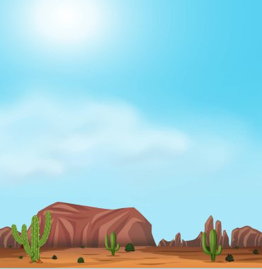 Uluru ve güneşli çöl