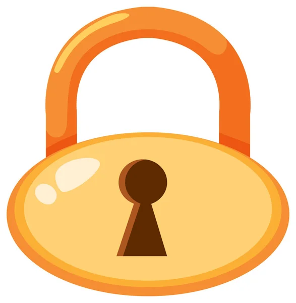 Circular Golden Lock With Keyhole — Stock Vector