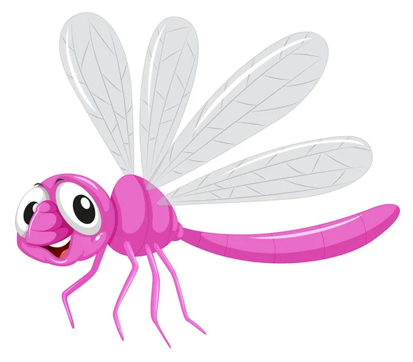 A dragonfly character on white background — Stock Vector