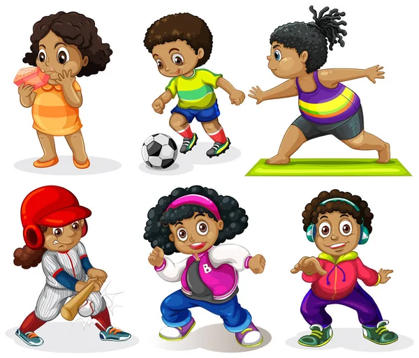 Set of african kids — Stock Vector