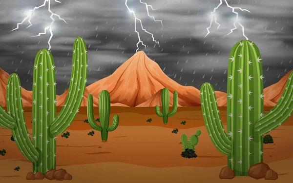 Cactus nella tempesta — Vettoriale Stock