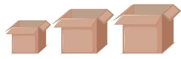 Cajas de cartón en una línea — Vector de stock