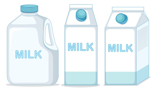 Milk Cartons and Bottle