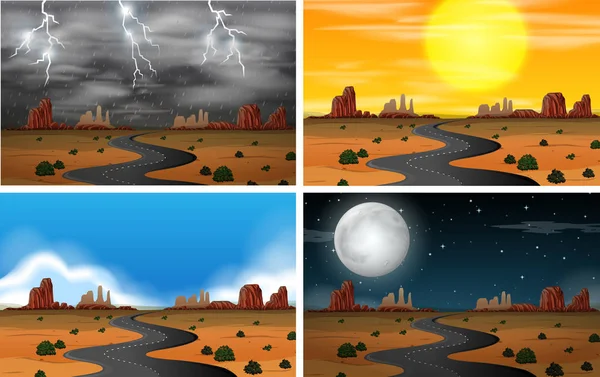 Different Sky Scenery Sets — Stock Vector