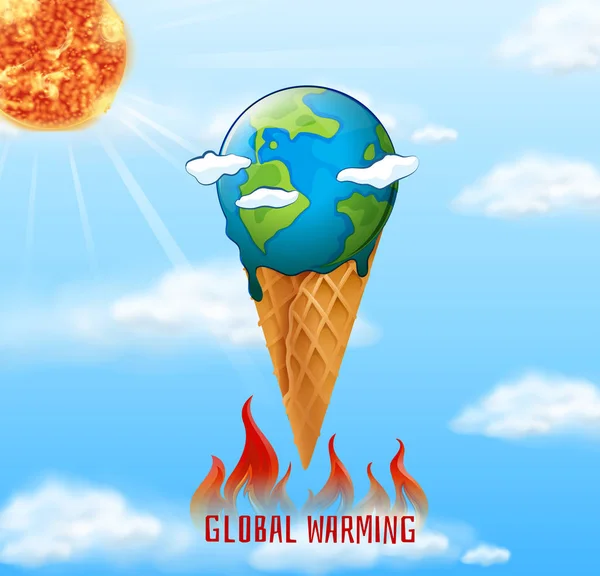 A global warming icon — Stock Vector