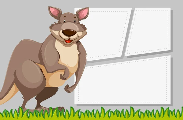 Känguru auf Zettelvorlage — Stockvektor