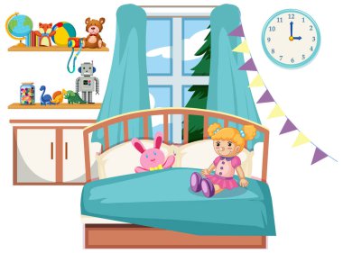 Sevimli çocuk yatak odası iç