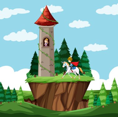 Kale peri masalı sahnesi