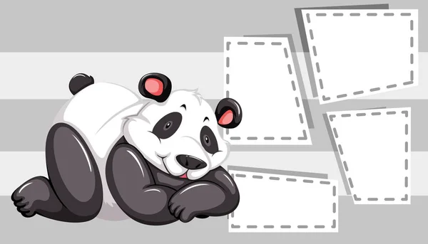 Panda em modelo de nota — Vetor de Stock