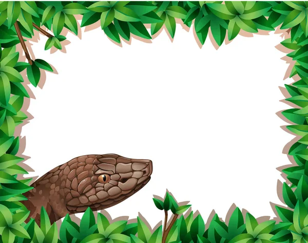 Serpiente en la frontera natural — Vector de stock