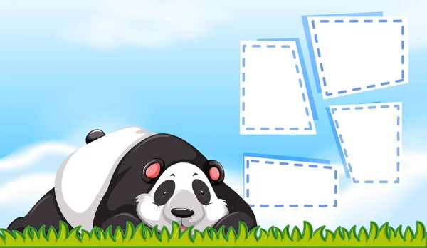 Panda em modelo de nota — Vetor de Stock