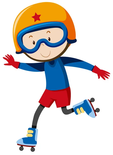 A boy playing rollerblades — Stock Vector