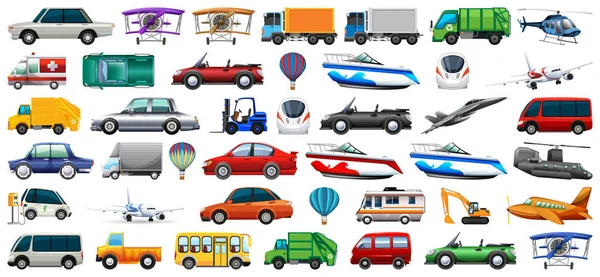 Set transport voertuig — Stockvector