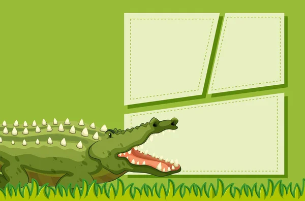 Krokodyl na szablonie notatki — Wektor stockowy
