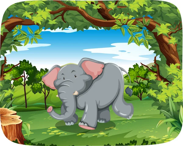 Éléphant dans la nature — Image vectorielle