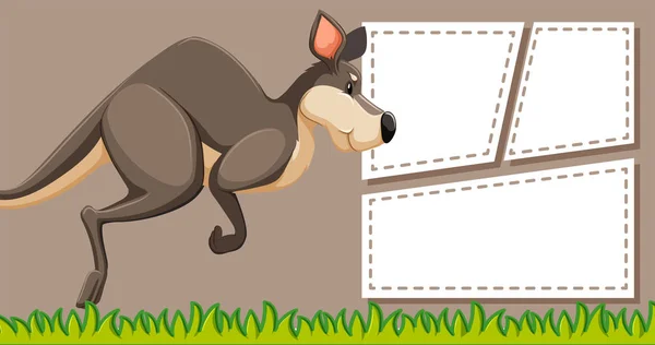 Känguru auf Zettelvorlage — Stockvektor