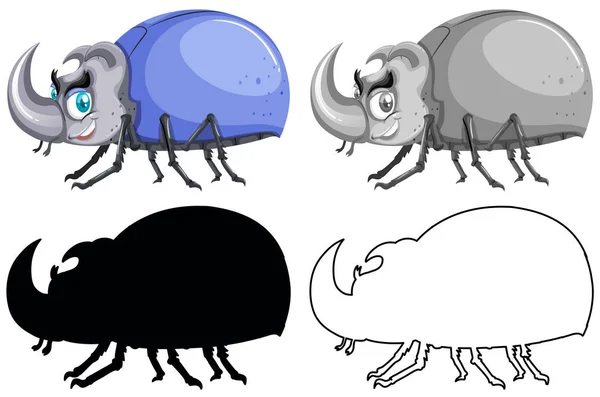 Uppsättning av Beetle bugg — Stock vektor