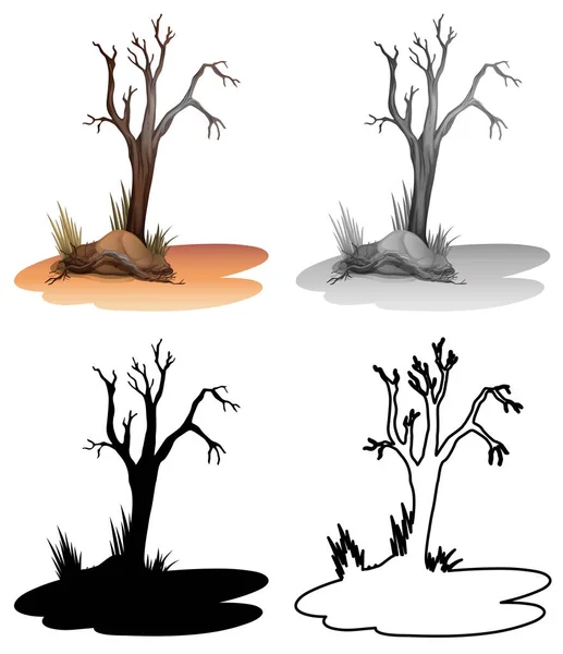Conjunto de árbol seco — Vector de stock