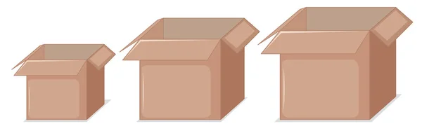 Conjunto de cajas de cartón — Vector de stock