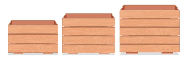 Ensemble de caisse en bois — Image vectorielle