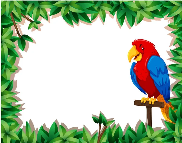 Papegoja med natur ram — Stock vektor