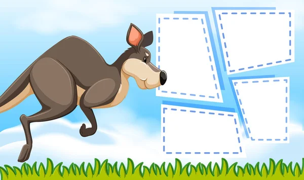 Kangaroo na szablon notatki — Wektor stockowy