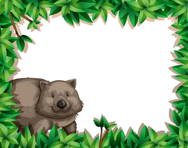 Wombat en marco de la naturaleza — Archivo Imágenes Vectoriales