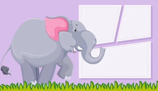 Elephant on purple background — Stock Vector